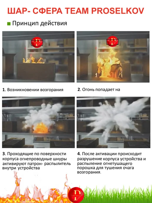 PROSELKOV Огнетушитель шар-сфера Team Премиум – 1 шт, 1 шт, фото 5