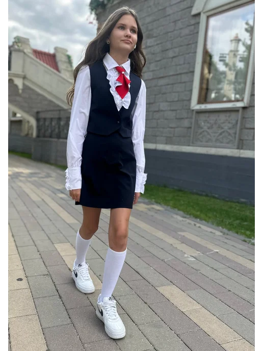 Olivi Classic Бантик бабочка в школу, белый, фото 4