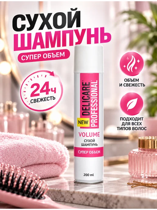 DELICARE Сухой шампунь для волос Professional Volume " Супер объем "…, вариант