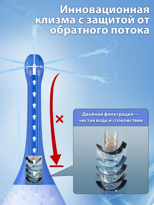 Анальный душ гигиенический, клизма груша спринцовка, голубой, фото 4