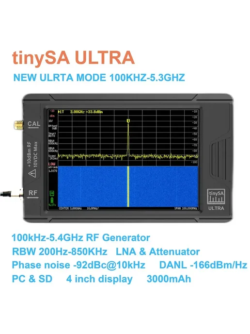 TinySA ULTRA 4" анализатор спектра LNA Генератор сигналов, вариант, фото 4