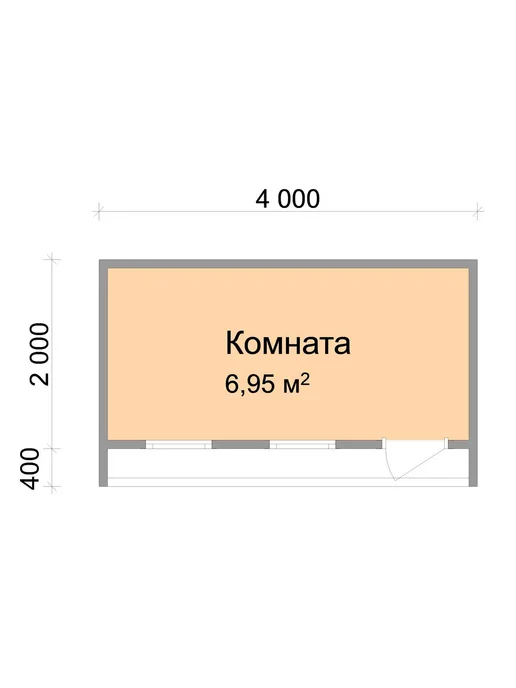 Дома VANDA Бытовка для дачи 4 x 2,4 м, в стиле хай-тек, отделка OSB, 4 x 2 4, фото 3