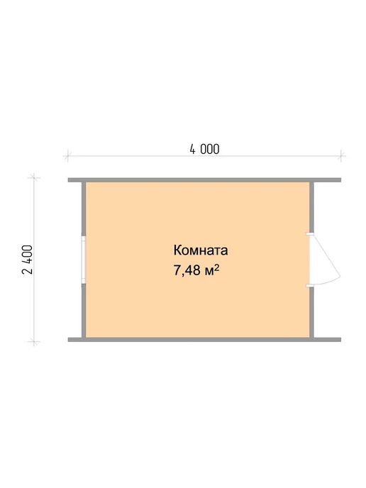 Дома VANDA Бытовка в стиле Барнхаус 3x2,4 м, отделка ДВП, 4x2.4 м, 2,4 м, фото 2