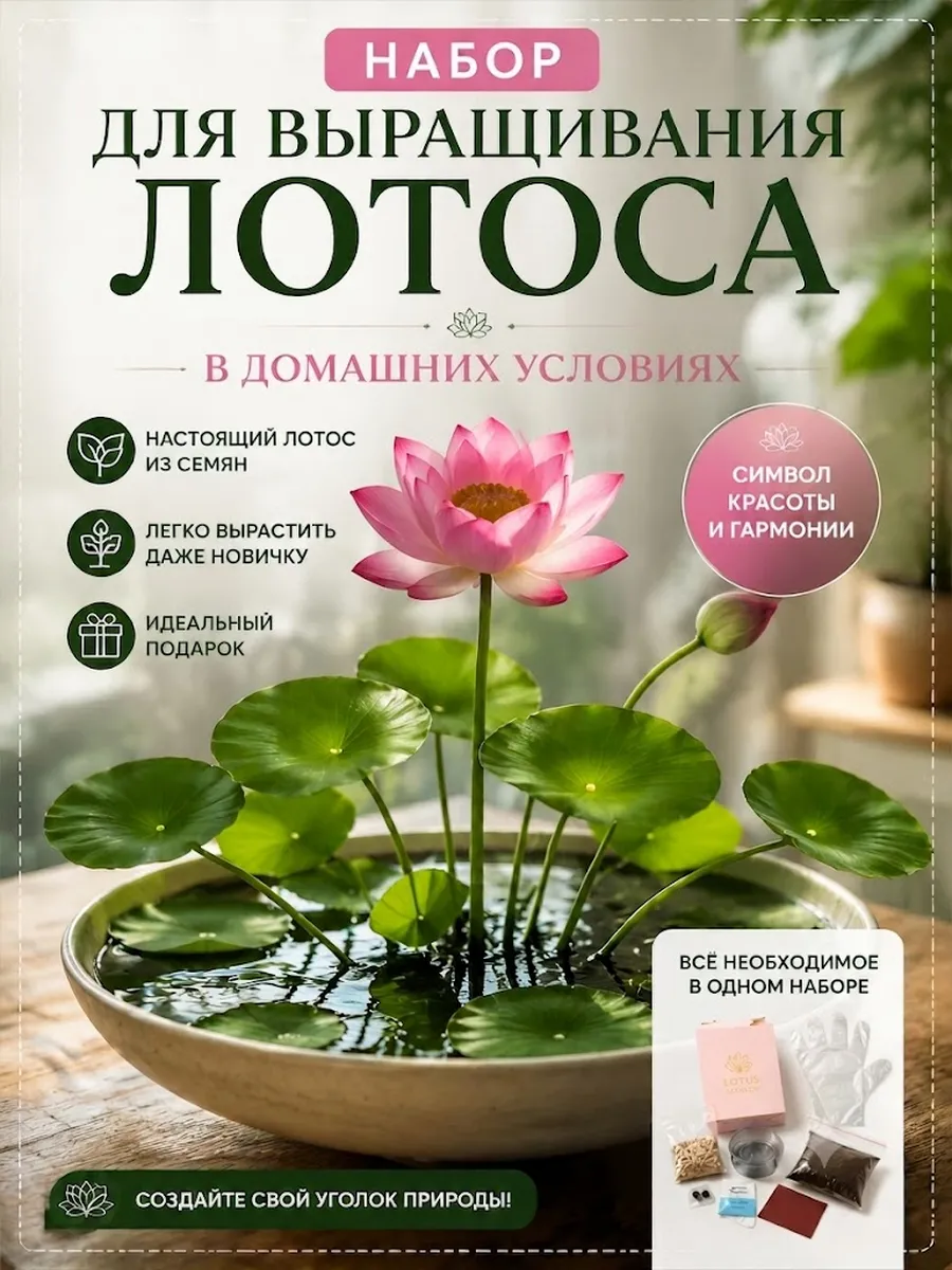 Набор для выращивания растений и цветов лотоса 2 шт
