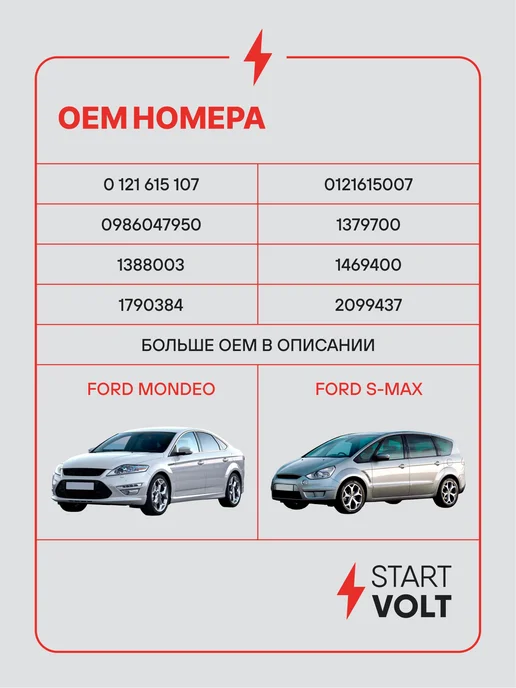 STARTVOLT Генератор для Ford Mondeo S-Max, вариант, фото 2