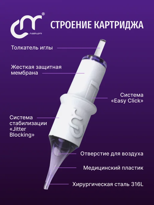 CM Supply Картриджи для перманентного макияжа и тату 30 01 RLLT HARD, вариант, фото 4