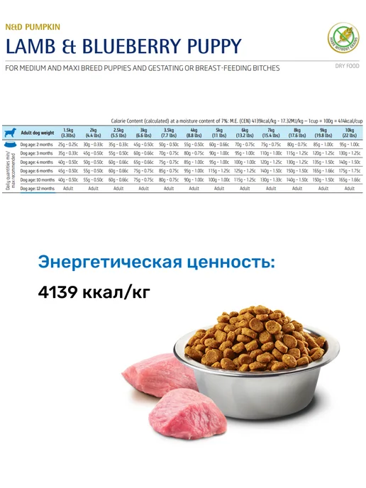 Сухой корм Farmina Тыквой для собак, мелкие, щенки, ягненок, 7 кг, фото 6