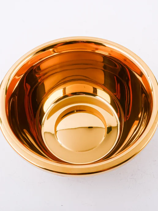 Миска металлическая кухонная нержавейка золото 1,4 л - фото 14