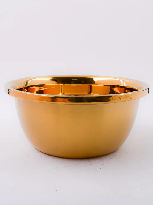 Миска металлическая кухонная нержавейка золото 3,2 л - фото 13