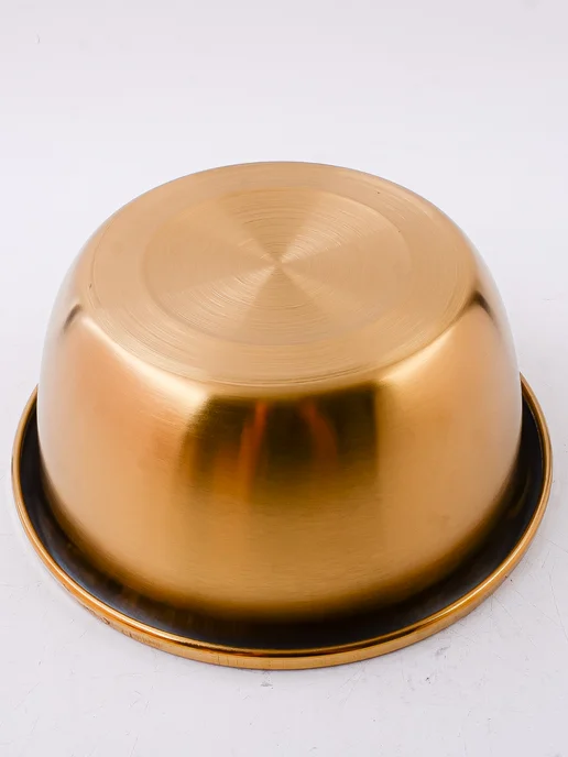 Миска металлическая кухонная нержавейка золото 4,1 л - фото 12