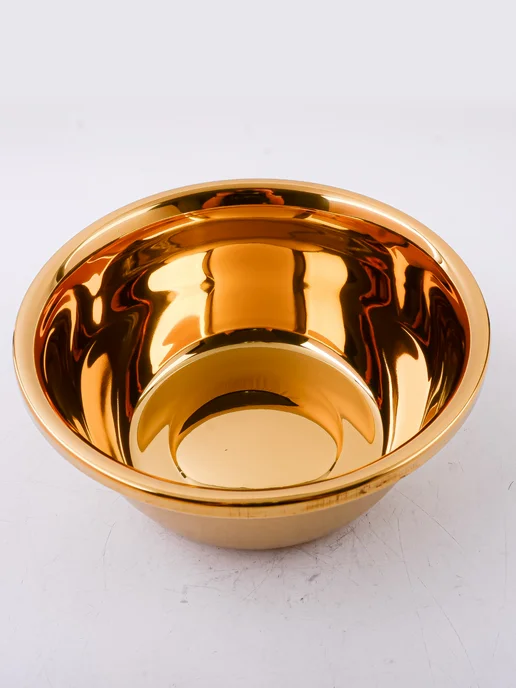 Миска металлическая кухонная нержавейка золото 4,1 л - фото 14