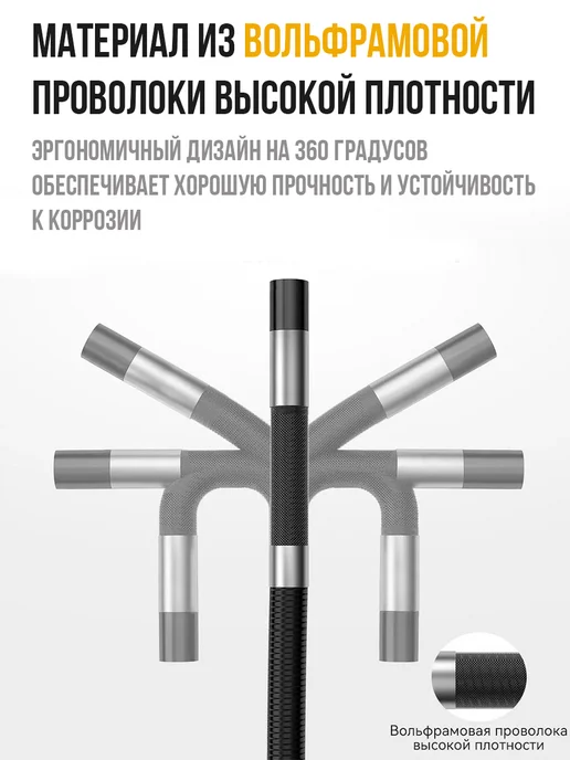 Inskam Эндоскоп автомобильный с поворотной камерой, черный, фото 4
