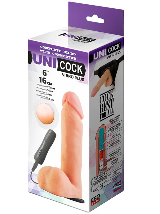 ToyForFun Фаллоимитатор с вибрацией на страпон 20,5см, бежевый, в упаковке 400 г, фото 3