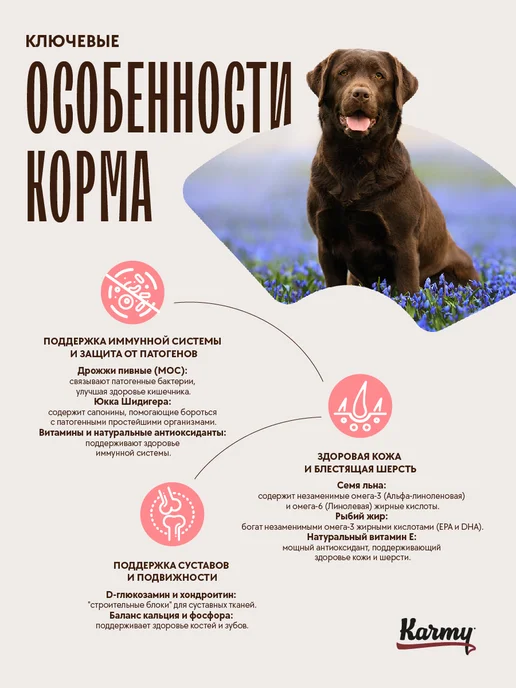 Сухой корм KARMY для собак, крупные, средние, телятина, 14 кг, фото 4