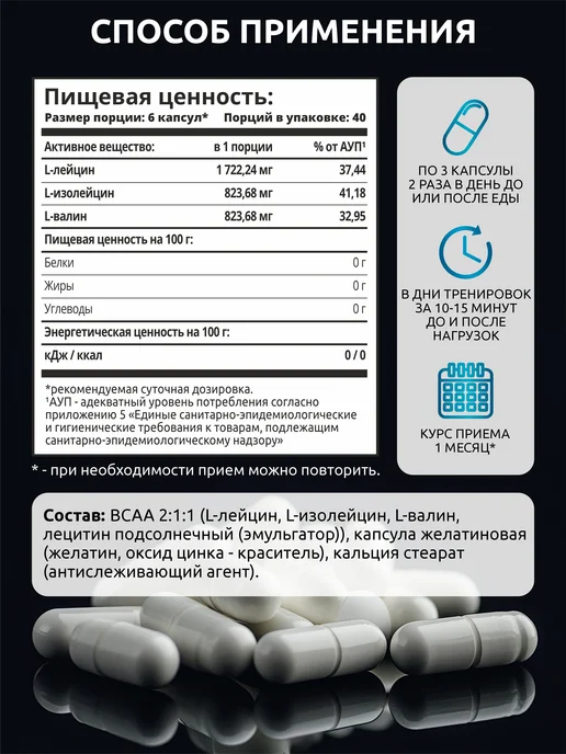 SOLAB BCAA 2-1-1 PRO капсулы, вариант, фото 4