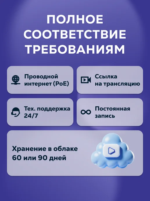 Nobelic Комплект видеонаблюдения на 4 камеры PoE для ПВЗ, белый, фото 2