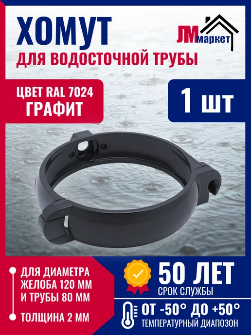 FINEBER Хомут для водосточной трубы, 1 шт, 1 шт
