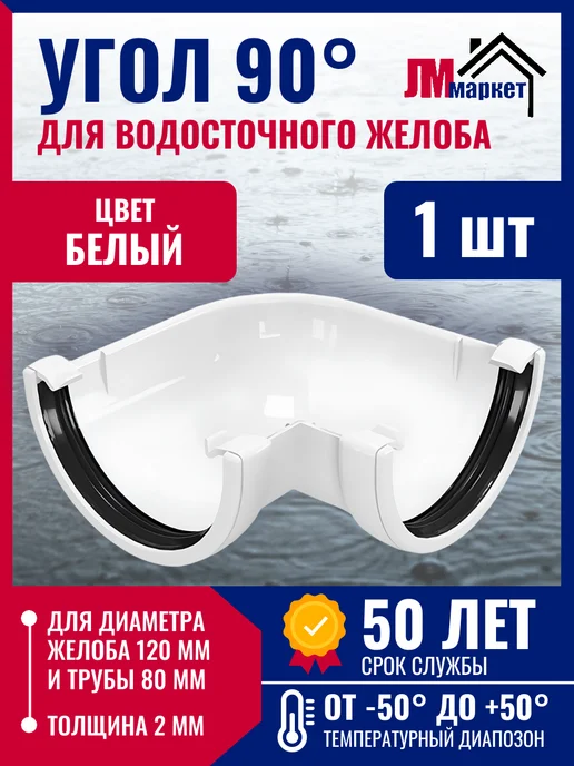 FINEBER Угол желоба 90 градусов, 1 шт, 1 шт
