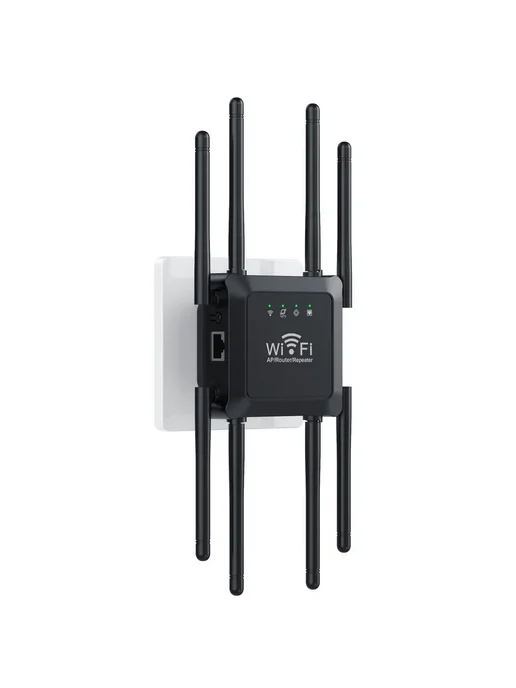 Усилитель репитер WiFi сигнала RX 300 Mbps, 8 антенн,черный, черный, фото 2