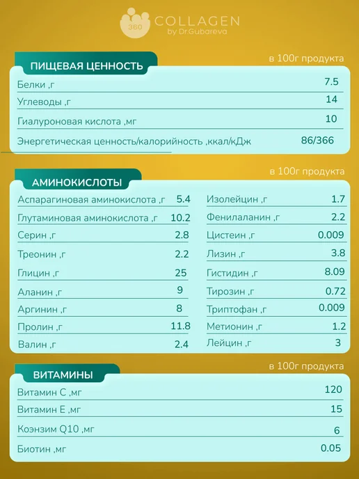 360 Collagen by Dr. Gubareva Пептидный коллаген желе в стиках со вкусом манго, вариант, фото 6