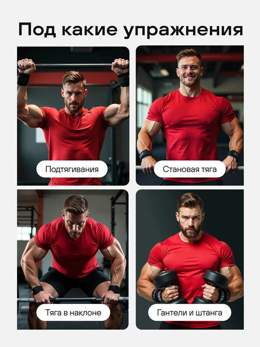 YourFit Лямки спортивные для становой тяги, черный, фото 5