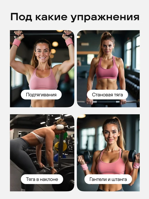 YourFit Лямки спортивные для становой тяги, розовый, фото 5