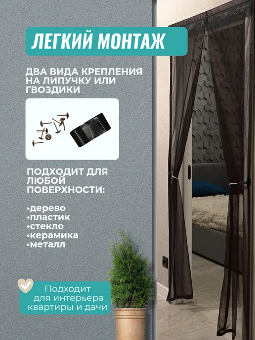 Cherry Day Si Москитная сетка на дверь 90х200, черный, фото 5