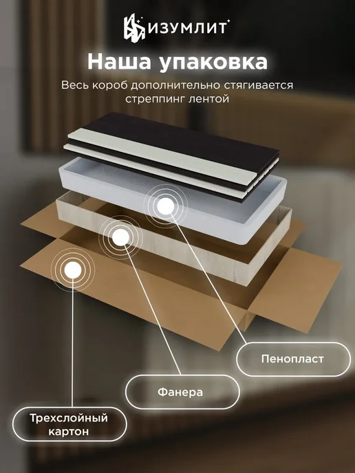 ИЗУМЛИТ Тумба под телевизор Каллисто 150х33.2х40 см, 100x33.2x40 см, фото 4