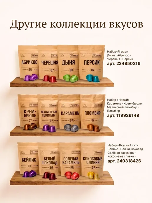 Вкусный кофе Капсулы для кофемашины кофе Nespresso Кофейный десерт, вариант, фото 7