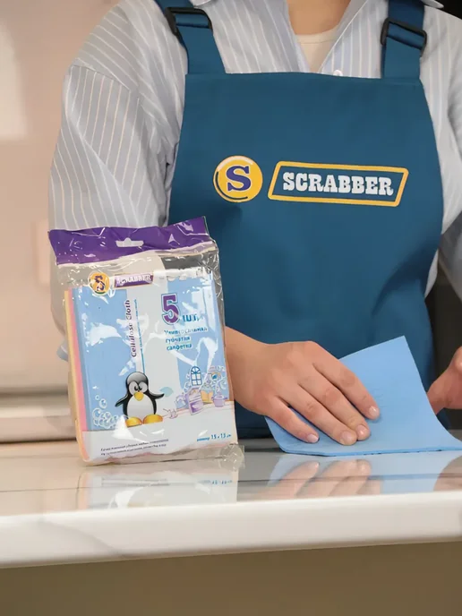 SCRABBER Салфетки губчатые впитывающие 10 шт для уборки, 10 шт, фото 5
