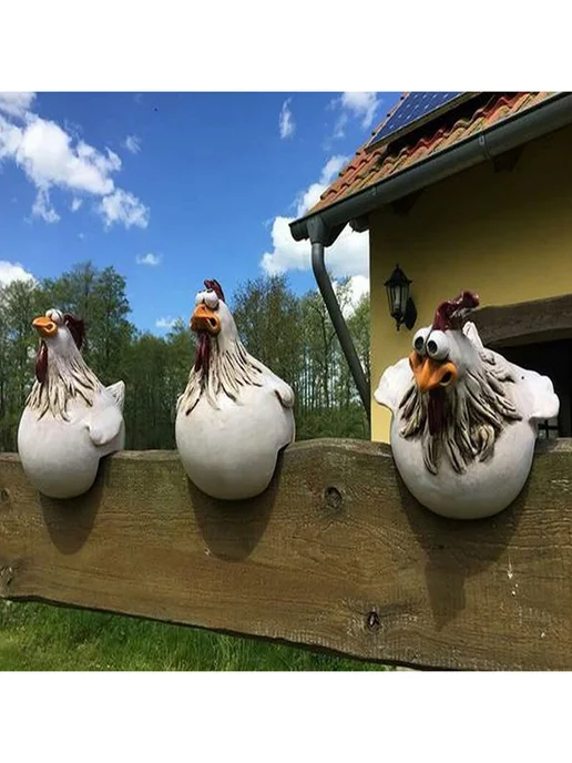 Садовая фигурка "Весёлая курица" из смолы (Тип C-1 шт), 1 шт, фото 6