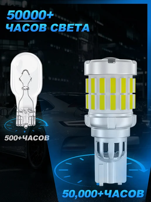 Светодиодные Лампы T15 W16W LED с линзой 2 шт CANBUS, 16 Вт, 2 шт, фото 2