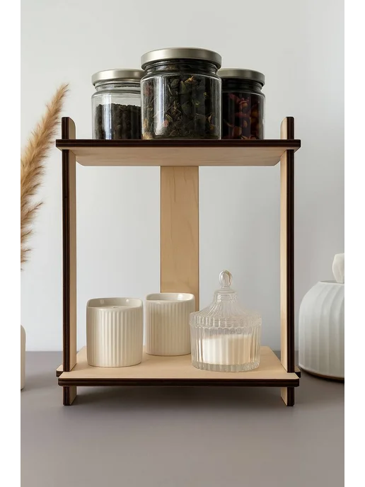 Wood&Art Полка органайзер для кухни, бежевый, фото 6