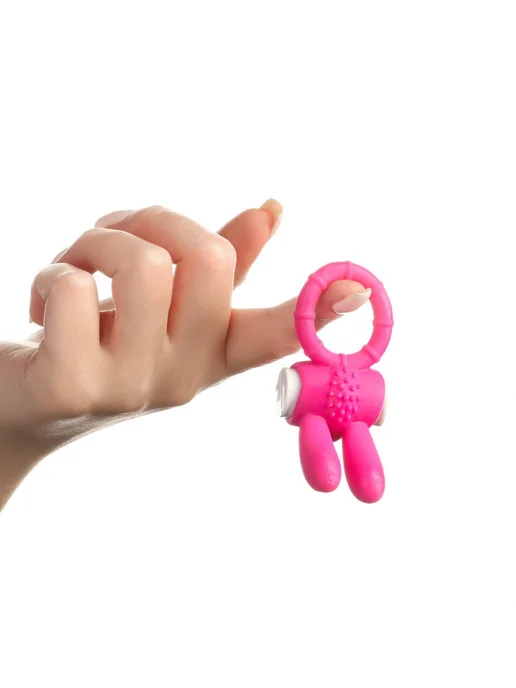 ОКИ-ЧПОКИ Эрекционное кольцо с вибрацией для ярких ощущений, розовый, фото 3