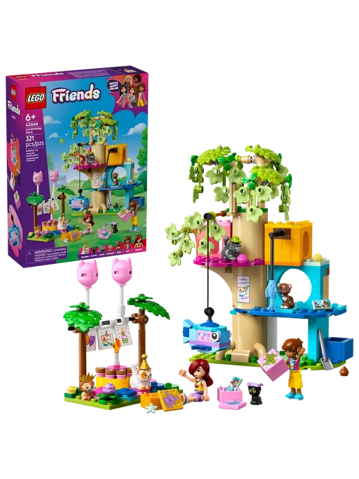 LEGO Friends Кошачий день рождения и дом на дереве 42666, зеленый