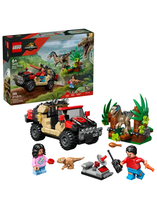 LEGO Jurassic World Побег от Раптора на внедорожнике 76972, зеленый