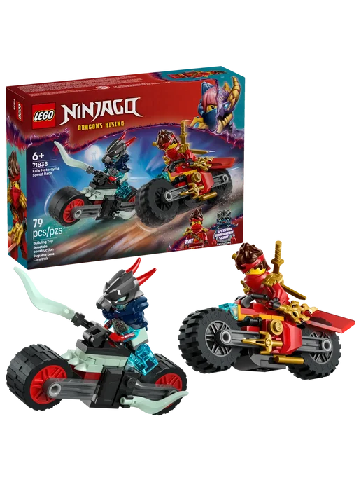 LEGO Конструктор Ninjago 71838 Скоростная гонка на мотоцикле Кая, красный