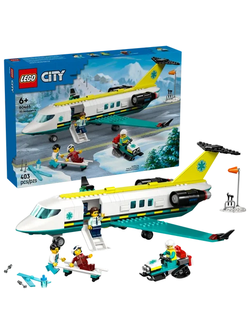 LEGO City Медицинский самолёт скорой помощи 60465, белый