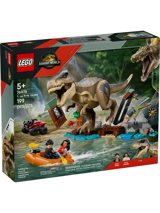 LEGO Jurassic World Побег по реке от Т. Рекса 76975, коричневый, фото 5