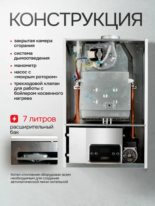 ARDERIA Котел газовый настенный одноконтурный SB32, белый, фото 3