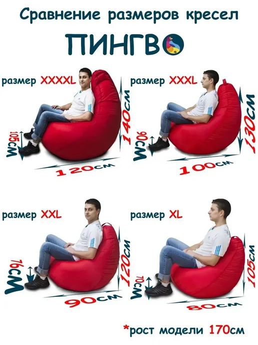 ПИНГВО Кресло-мешок 2xl детское, зеленый, фото 4