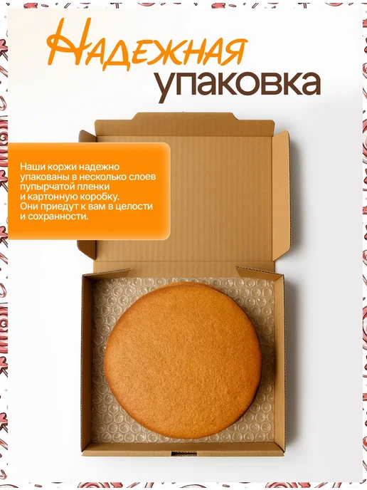 Декор торта + Коржи для торта. Медовые 15 см * 7шт, 10 шт, фото 7