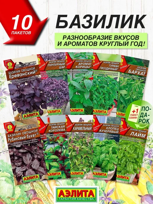 Агрофирма АЭЛИТА Семена Базилика 10 сортов, вариант