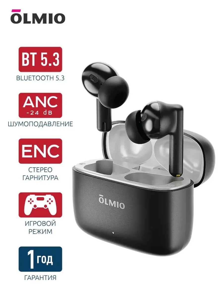 Наушники беспроводные "TWE-15", ANC+ENC, black