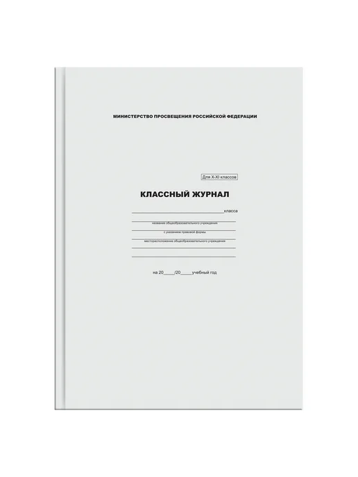 BG Классный журнал 10-11 классов для школы, белый