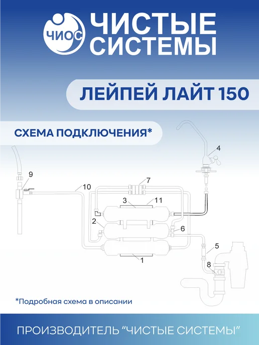 Чистые системы Система обратного осмоса ЛейПей под мойку с краном, вариант, фото 4