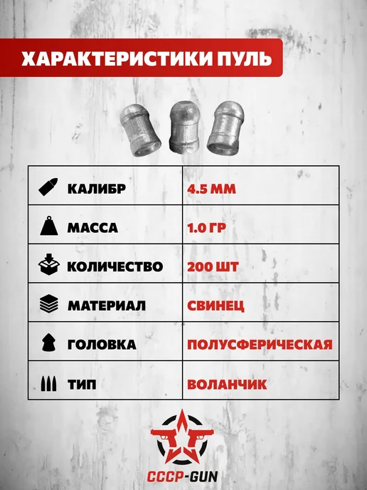 Квинтор Пули пневматические Гамма 4.5 мм (200 шт, 1 грамм), 200 шт, фото 4