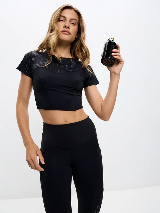 ROWAN BERRY Спортивные капри для фитнеса с карманами, черный, фото 8