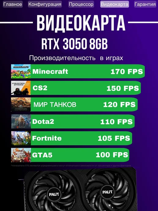 Игровой компьютер Ryzen 5 5500 RTX 3050 8GB, 8 ГБ, фото 5