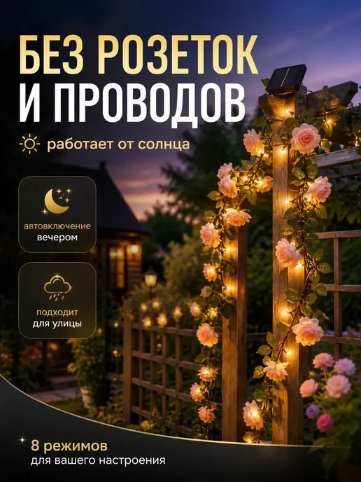 Садовникъ Гирлянда уличная интерьерная на солнечной батарее 3 метра, 3 м, фото 2